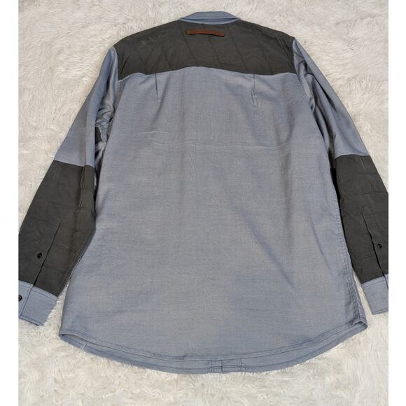 Alps & Meters Merino Wool Cotton Utility Shirt Blue Gray XXL Outdoor Workwear - Picture 15 of 16